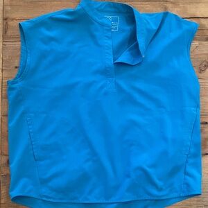 Figs Bright Blue scrub top